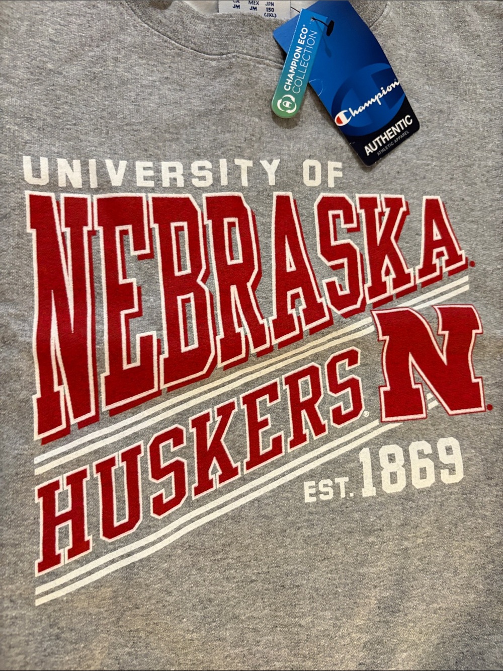 NWT [Champion] Nebraska Cornhuskers NCAA Crewneck Sweatshirt Youth M (7/8) - Picture 4 of 10